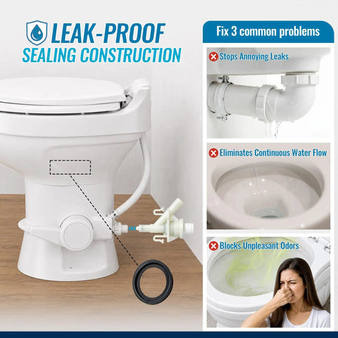 Killer Quality RV Toilet Water Valve Replacement Kit For Dometic 300 310 320 Models showing leak-proof construction with components.