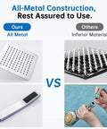 Comparison of all-metal shower head with inferior material, featuring All Metal 10 Inch Rainfall Shower Head With Handheld Spray Combo