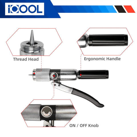 Heavy Duty Pro Grade Hydraulic Tube Expander Swaging Kit With Cutter And Deburring Tool, ergonomic handle and thread head