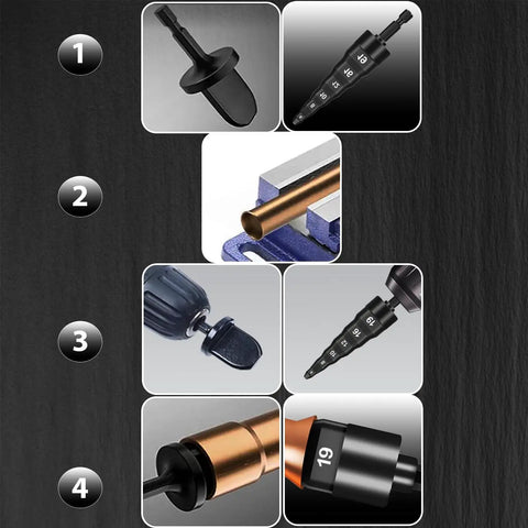 HVAC Swaging And Tube Expander Kit 7 Piece Copper Pipe Flaring Tool Set with various bit sizes and expansion tool details.