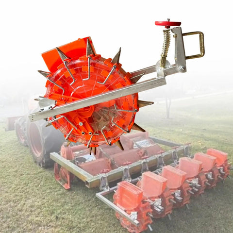 Field Ready Tractor Mounted Precision Seed Drill With Eight Seed Wheels Adjustable Spacing And Depth Heavy Duty Farm Seeder