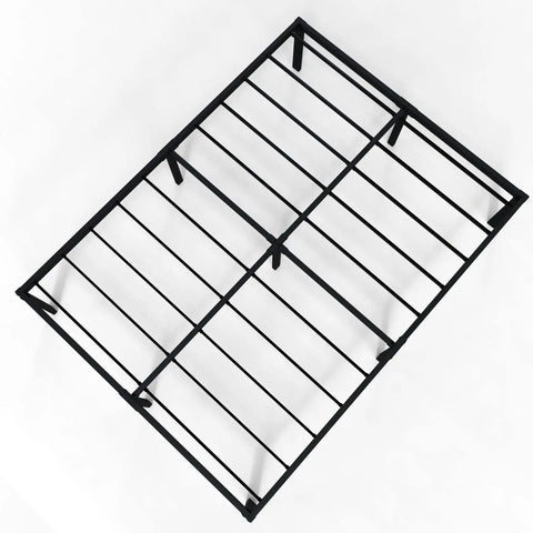 Heavy Duty 18 Inch Full XL Metal Bed Frame Zero Flex Rock Solid Steel Platform Base Quick Snap Together Support System view from above