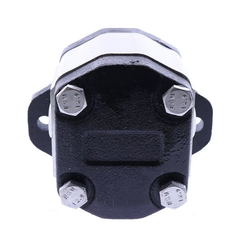 Heavy Duty Hydraulic Lift Function Gear Pump 4CC CCW Rotation No Fuss Swap For Genie Vertical Mast And Scissor Lift Series 96193GT, underside view.