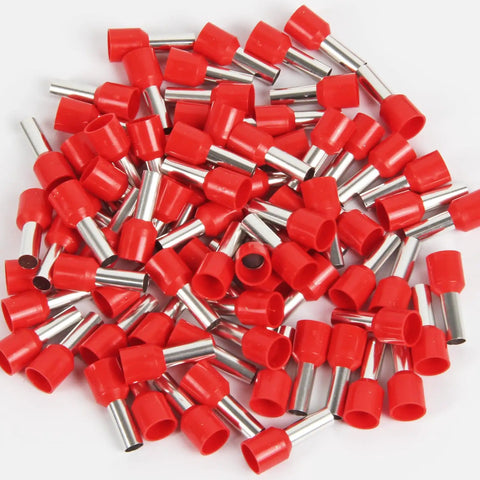 100 Pcs Wire Ferrules Kit 8 AWG Ferrule Connectors End Terminals E10 12 Crimp Connectors Red For Screw Terminal Projects Car Audio Speaker Wiring Industrial Electricians DIYers, red insulated ferrules