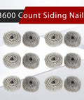 Stainless Steel Ring Shank Siding Nails 1.75 Inch By 0.090 Inch Diameter, 304 Grade Weatherproof Wire Coil, 3600 count displayed