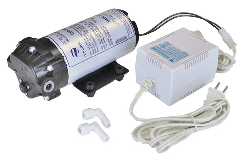 Beefed-Up CDP 8800 Water Booster Pump Kit With 115V Transformer for RO Systems, including fittings and power adapter