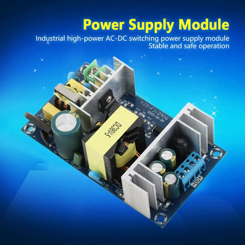 Beefy 180W Industrial Switching Power Supply Module From AC To DC 36V 5A Output, Wide 100-240V Input, Rugged Heavy Duty Power Board With Safe, Reliable Performance And Multiple Protections. AC-DC power board with heatsinks and terminals