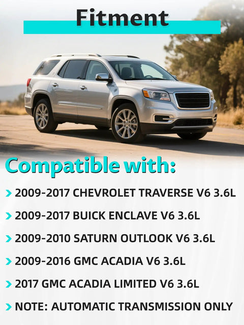 Bulletproof Engine Motor Mount Kit For Chevy Traverse Buick Enclave Gmc Acadia Pontiac Outlook 36 Liter V6 Automatic 2009 Thru 2017 compatibility chart