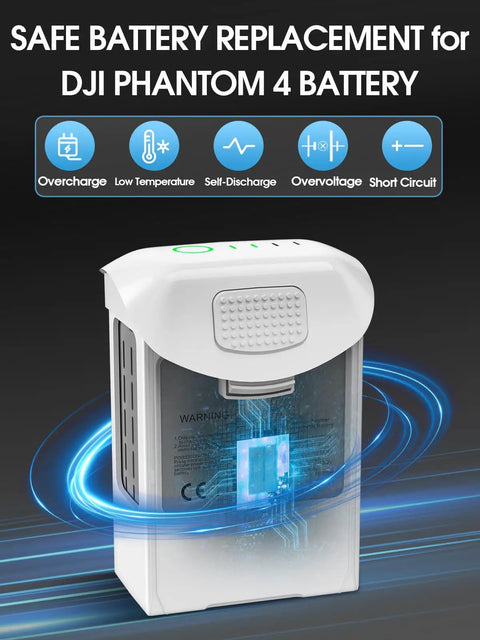 Phantom 4 Pro Series Beefed Up Battery Replacement 5870mAh Intelligent Flight Battery Pack with LED Status for DJI Drones