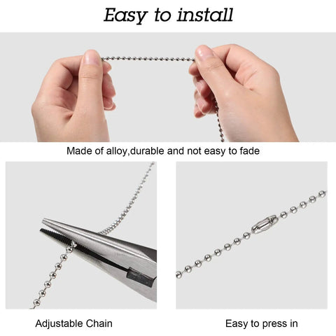 Hands holding Crystal Rainbow Ceiling Fan Pull Chain Set 20 Inch Extensions with Ball Connectors, showing alloy chain detail.