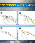Installation steps for Silicone Windshield Wiper Blades Replacement For 2018 2023 BMW X3 And 2019 2022 X4 Set Of 3