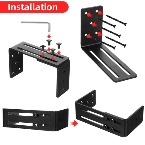 Heavy Duty Door Barricade Brackets 2 Pack U Shaped Security Bar Mounts For Outswing And Inswing Doors Gates 2x4 Pre Drilled Easy Install Rust