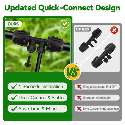 Drip Irrigation Fittings Kit 1/2 Inch To 1/4 Inch Quick Connect With Four Plugs Fits 12/16mm With Anti Leak Four Way Splitter