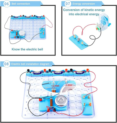 Hands On Electrical Experiment Kit For Kids With Energized Coils And Light Bulb Demonstration, A Fun STEM Discovery Toy For Classrooms, Camps, And Home Learning, plastic electric bell circuit board