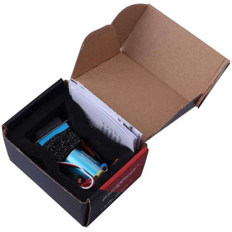 Open box showing Beefy Sensorless 4800KV Brushless Motor And 25A ESC Combo For 1/18 And 1/16 RC Cars Trucks Including Traxxas LaTrax