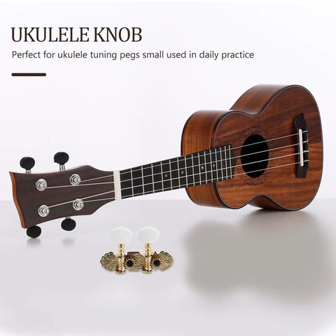 Vintage Carving Ukulele Tuning Pegs And Classical Guitar Machine Heads Replacement Parts, Smooth Metal And Resin Tuning Keys For Precise Tuning, Easy To Install For Small Gigs And Studio Sessions, brass ukulele knobs on wooden ukulele