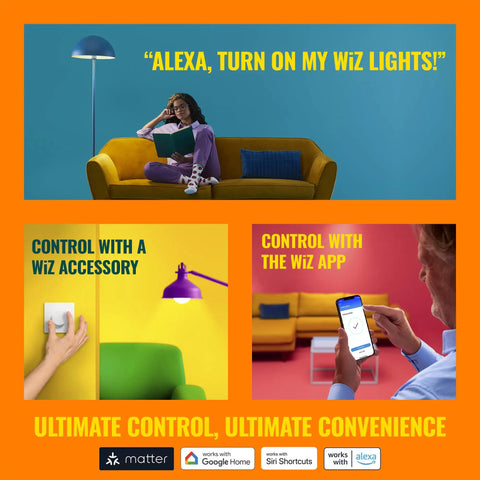 100W Equivalent A19 Smart LED Color Bulb That Connects To Your Wi Fi Home Network E26 Socket No Hub Needed Control With Voice Or App Motion Activated And Matter Compatible. Wi-Fi smart bulb use
