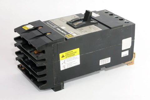 Pro Grade 20 Amp 2 Pole 600 Volt Molded Case Circuit Breaker showing front angle with warning labels for safe operation.