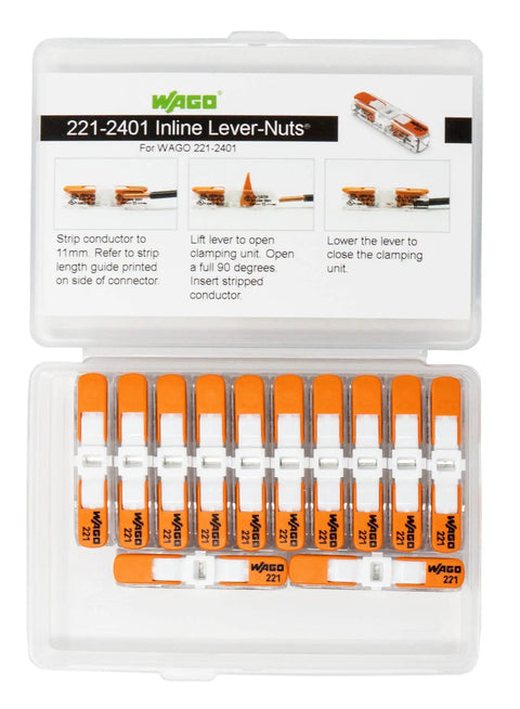 Solid Build Plug And Play Wire Connectors With Secure Lever Nuts For Fast Inline Splicing Heavy Duty Copper Wiring Ironclad Grip Electrical Terminals Top Tier 12 Pack Deal in clear plastic case with instructions.