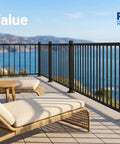 Ultimate Deck Railing Kit Perfect For 16 To 18 Foot Spans At 42 Inches High includes sturdy black aluminum posts and balusters.