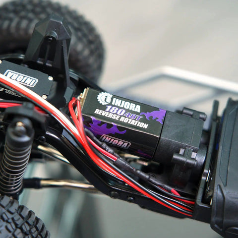 Installed 180 Pro Brushed 48T Motor For TRX4M 1 18 Scale RC Crawler Upgrade with wiring visible