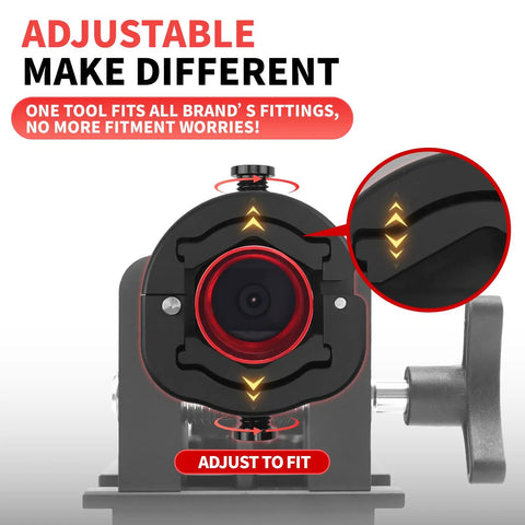 Close-up of AN Fitting Installation Tool with adjustable mechanism highlighting versatility for CPE fuel line assembly.