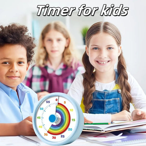 Colorful Visual Countdown Timer Kid Friendly For All Ages 60 Minute Time Timer in classroom with smiling children