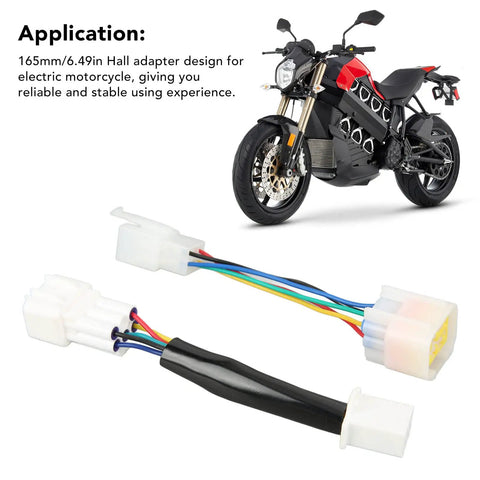 Two Pack Hall Sensor Adapter Kit For Electric Motorcycles, IP67 Waterproof Hall Controller Interface, shown with e-bike