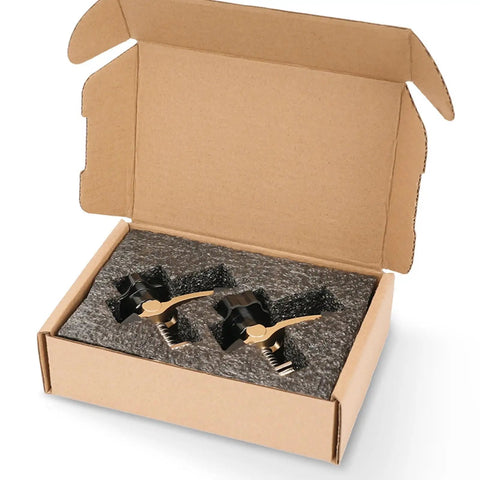 Commercial Grade Aluminum Router Clamping Kit Engineered With Robust T Slot Guides For Dependable Desktop CNC Mill And Laser Engraving Workstation, contents in a box.