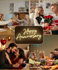 Collage of couples and families celebrating with festive decorations and meals.