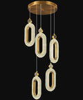 Lit Gold Brushed Modern Pendant Lights For Kitchen Island Three Pack LED Dimmable Mini Pendants Display
