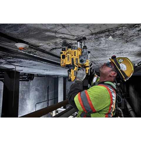 Heavy Duty Cordless 20V Brushless Rotary Hammer Drill Sick Power Bad Boy used for concrete drilling by a contractor.