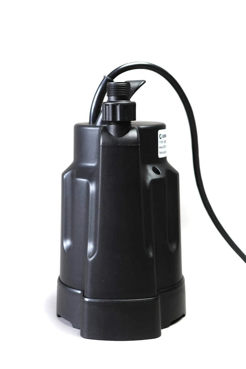 Black Submersible Clean Water Sump Pump 0.5 HP 1560 GPH 28 Ft Head With Thermoplastic Casing Copper Winding, side view