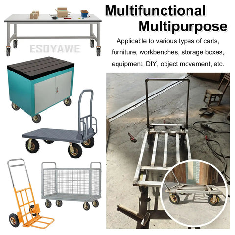 Heavy Duty Pneumatic Rubber Casters With Secure Locking Brakes Roll Like Butter Air Filled Swivel Wheels For Industrial Carts Workbenches Silent Shock Resistant Pack Of Four on various carts and work surfaces.
