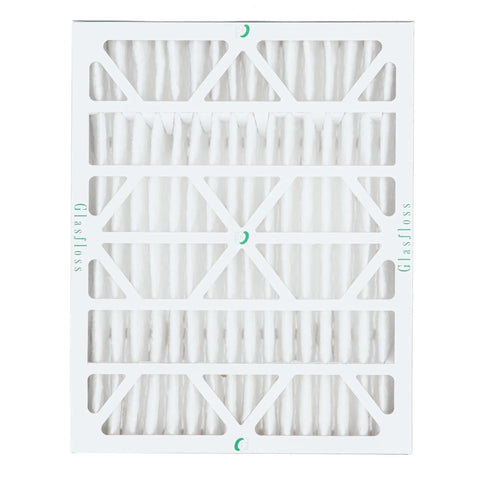 MERV 10 Pleated 4 Inch HVAC Air Filter 20x25x4 Nominal, Actual Size 19.5 x 24.5 x 3.75 Inches, Box Of 4, Front View