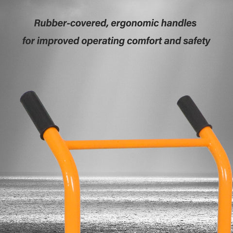 Rock Solid Hydraulic Pallet Jack Stacker With 440 Lb Heavy Load Capacity smooth rubber-covered ergonomic handles for safety