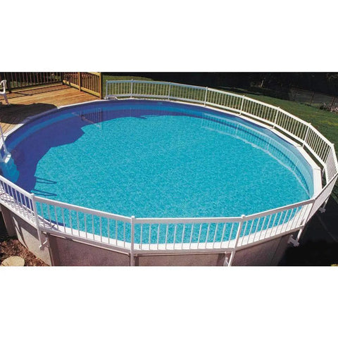 Above Ground Pool Fence Kit 24 Inch Privacy And Safety Barrier 8 Sections With Weather Resistant Vinyl And Mounting Brackets No Fuss Setup For Kid Safe And Pet Friendly Use White