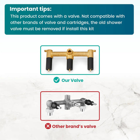 Slick Three Handle Tub Shower Faucet Set With Six Mode Handheld Sprayer And Matte Black Finish Straight Up Reliable Bathroom Renovation Kit With Built In Valve Included showing valve compatibility tips.