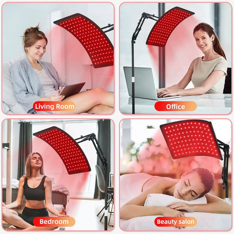 Game Changer Red Light Therapy Lamp With Adjustable Stand Delivers 660Nm Visible Red And 850Nm Infrared Rays for skincare use in various settings