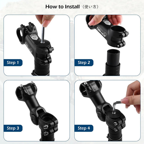 Installation steps for Adjustable Bike Handlebar Stem Extender Fits 31.8mm Bars And 28.6mm Steerer Boosts Your Ride Height