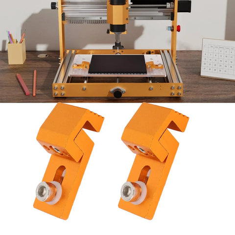 Cool Glomora 2Pcs Aluminum Tiger Claw Side Clamps For 3018 Pro Ultra CNC Machine on workbench with milling setup.