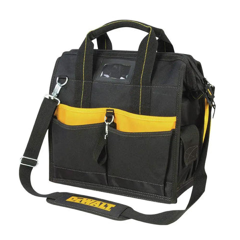 Lighted Technician's Tool Backpack With 41 Pockets And Adjustable LED Light, Durable Work Bag for pros with yellow pockets and strap
