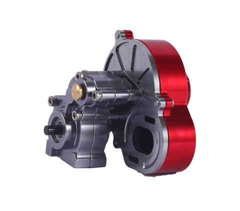 Beefed-Up Full Alloy 1/10 RC Car Transmission Case Gearbox Assembled For Axial SCX10 SCX10 II 90047 Crawler With Titanium Finish