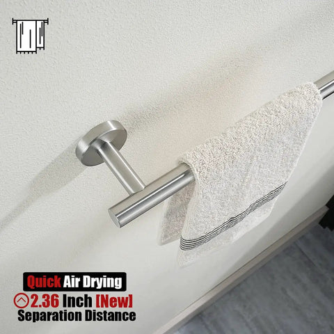 Stainless Steel Towel Bar 18 Inch Usable Length With Thick 0.8mm Tube And 2mm Posts Brushed Finish Wall Mount Rack