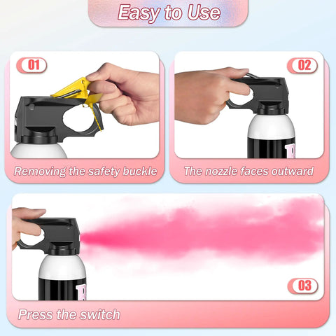 Step-by-step guide for using the Ultimate Gender Reveal Fire Extinguisher Color Blaster Kit featuring safe pink powder.