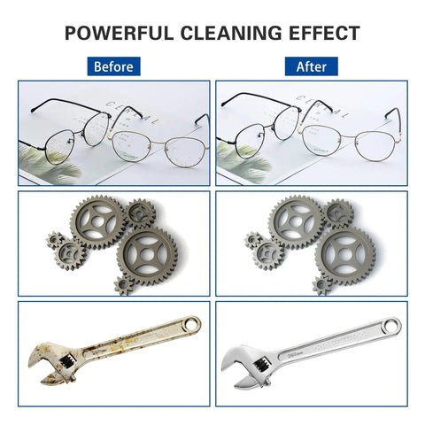 Heavy Duty Heated Ultrasonic Cleaner With Digital Timer And Thick Commercial Grade Stainless Steel Wash Tank For Badass Deep Cleaning results on glasses and gears.