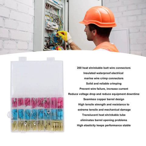 Check Out This Super Sweet Gavigain Crimping Tool Kit With Insulated Self Adapting Ratchet For Marine And Car Wiring Using 200 Premium Heat Shrink Butt Connectors To Save Time And Money On Any Electrical Job Today, 200-piece case