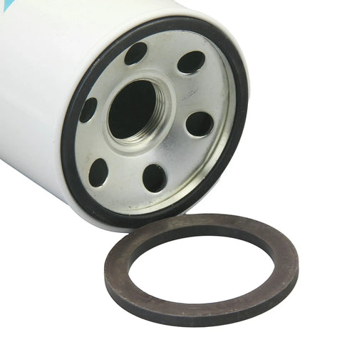 Close-up of Hydraulic Filter Replacement Kit 2 Pack For Kubota Tractors, showing filter end and separate gasket