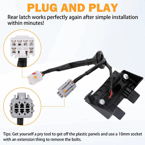 Hatch Release Button Trunk Latch Switch For 2012 2017 Hyundai Veloster 1.6L L4 Plug In Replacement showing wiring and connectors