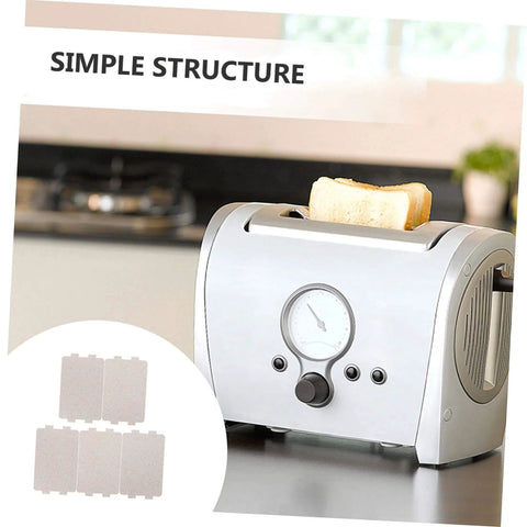 7 Piece Microwave Waveguide Mica Sheet Insulation Kit for Repair displayed next to toaster in kitchen context
